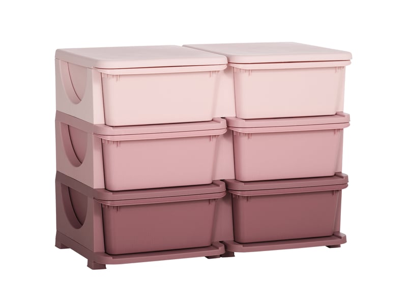 Boîte de rangement pour enfants, 3 tiroirs, rose  - Conforama A