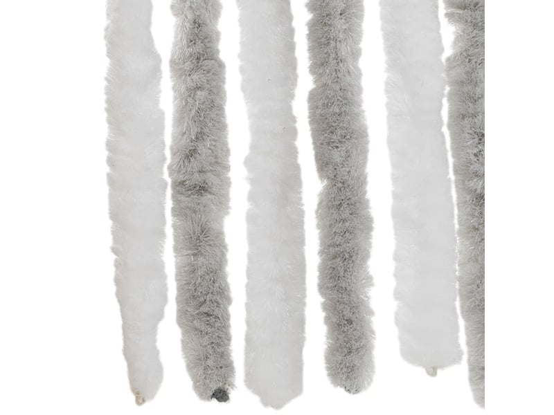  Rideau anti-mouches, moustiquaire gris clair et blanc 100x230 cm chenille cf43532  - Conforama E