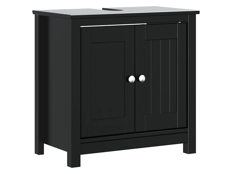  Ensembles de salle de bain, meubles de salle de bain 3 pcs berg noir bois de pin massif cf64779  - Conforama D