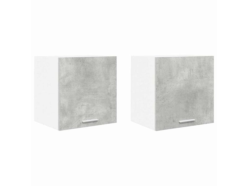 Meuble de rangement, armoire suspendue 2 pcs gris béton et blanc bois d'ingénierie shl7552  - Conforama A