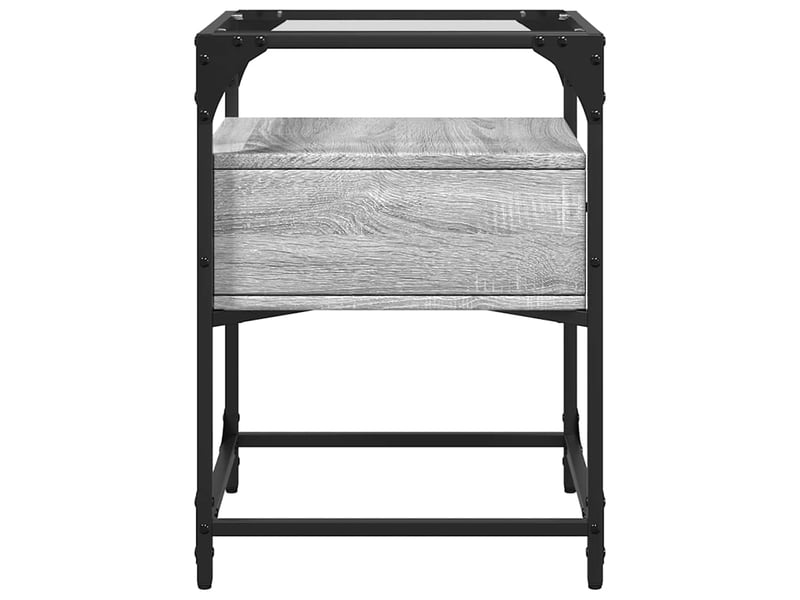  Lot de 2 tables de chevet - cabinet de chevet - table de nuit sonoma gris 40x40x55 cm bois ingénierie  - Conforama E