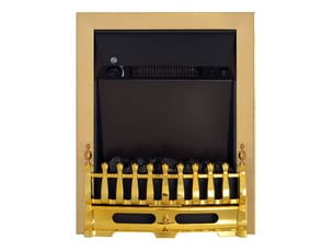 Cheminée électrique à poser 48,2 x 18,5 x 59,2 cm or, métal, effet flamme et chauffage 1000w 2000w
