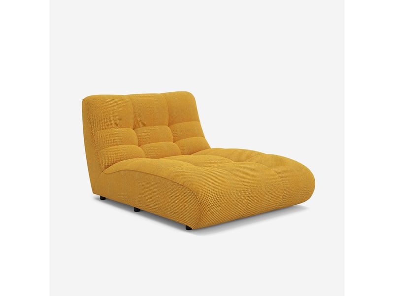 Canapé d'angle modulaire en velours matelassé design gardena - jaune - Conforama A