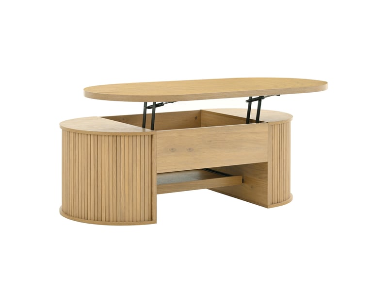  Table basse relevable 110x55,5x40 cm plateau relevable mdf couleur naturelle  - Conforama A