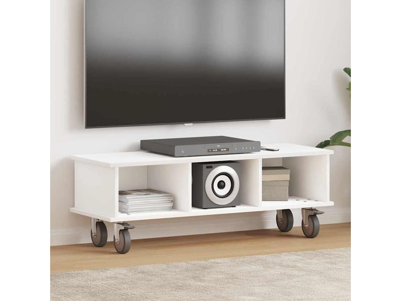  Meuble tv - banc tv - meuble de rangement 100 x 35 x 35 cm blanc bois d'ingénierie  - Conforama B
