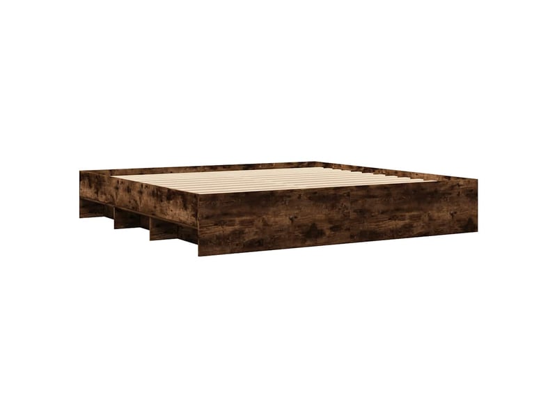  Lit double- lit adulte -  cadre de lit sans matelas chêne fumé 200x200 cm bois ingénierie  - Conforama C