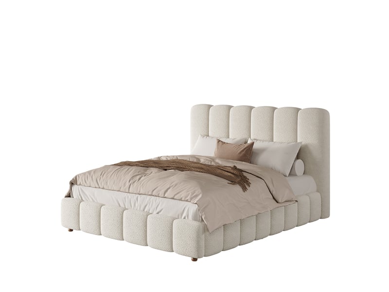  Lit double coffre 140x190 cm hydraulique bois blanc sans matelas  - Conforama A