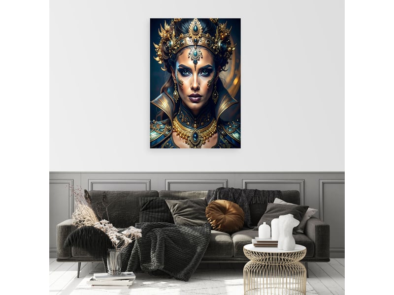 Tableaux, portrait d'une femme portant de magnifiques bijoux orientaux en or 80x120 1328137919 - Conforama B