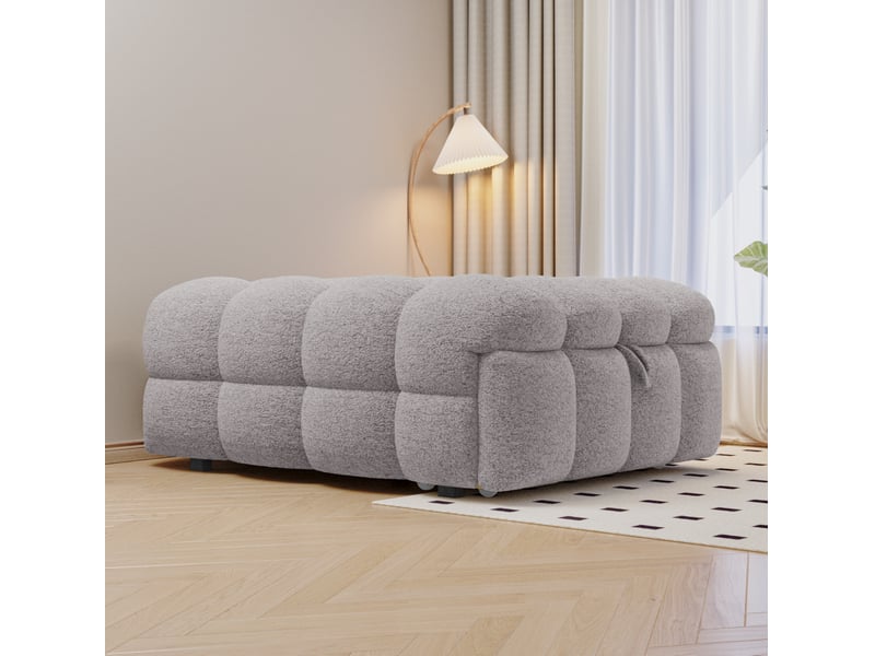 Canapé-lit tcqpz 183 x 76 x 42 cm 2 en 1 gris en teddy - Conforama E