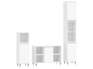 Ensemble de meubles salle de bain 3 pcs blanc bois d'ingénierie cf63941