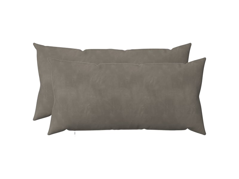  Lot de 2 coussins avec oreiller, coussins décoratifs heerlen gris clair velours cf50477  - Conforama A