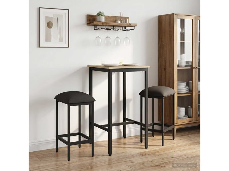 Lot de 2 tabouret de bar, chaise de bar gris foncé 40x32x64 cm shl17220 - Conforama B