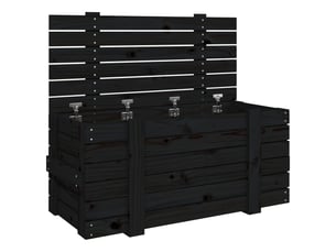Boîte de rangement, coffre de rangement noir 91x40,5x42 cm bois massif de pin