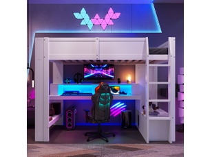 Lit mezzanine 90x200 cm <strong>MODENUIT </strong>  <strong></strong> coloris blanc
