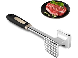 Attendrisseur de viande, marteau à steak, marteau à double face, marteau à viande, marteau à attendrir avec manche antidérapant pour attendrir la vian