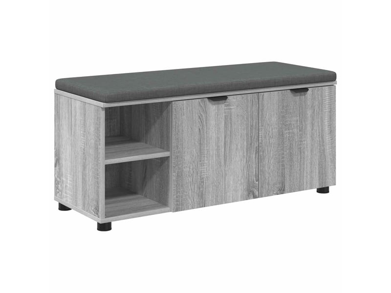  Banc d'entrée, banc interieur avec coussin gris sonoma 100x38x46 cm shl96579  - Conforama A