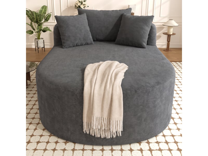  Canapé de salon, canapé pour séjour, en velours, dossier inclinable, livré monté, pour salon, 122 cm  - Conforama E