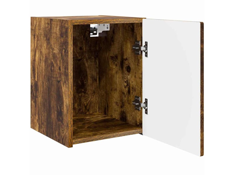  Meuble tv - banc tv - meuble de rangement mural 30 x 31 x 40 cm chêne fumé bois d'ingénierie  - Conforama E