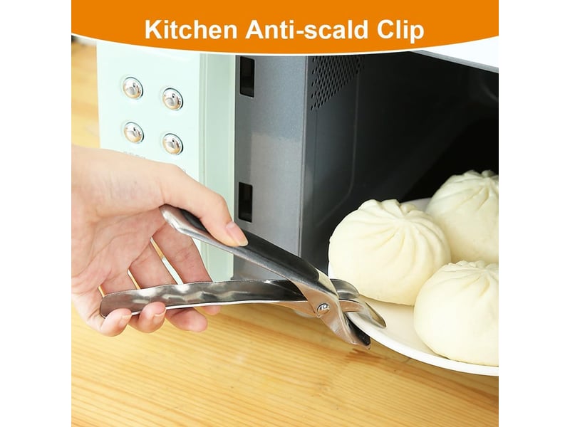  Pinces de préhension pour aliments chauds (lot de 2), antidérapantes, en acier inoxydable, anti-brûlures, pour friteuse à air chaud et bols de cuisine GTR00798 - Conforama E