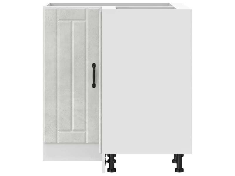  Armoire d'angle de cuisine lucca gris béton bois d'ingénierie  - Conforama E
