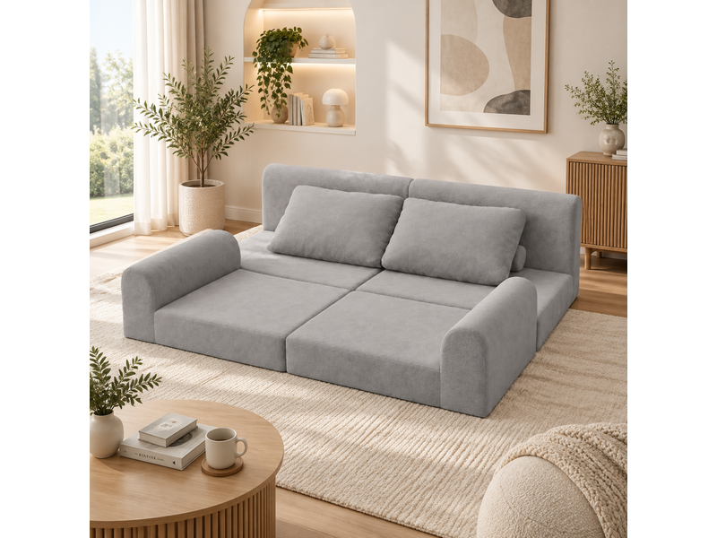  Canapé-lit convertible 2 places 160x80x78 cm - fauteuil-lit pliable - mousse mémoire de forme - dossier soutien - tissu flanelle - gris CozyNest - Conforama D
