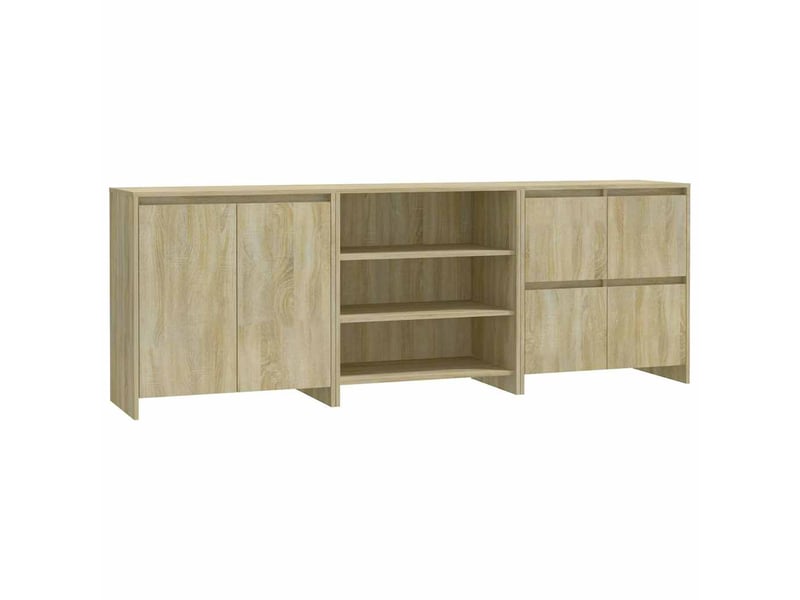  Buffets 3 pcs - bahut - meuble de rangement chêne sonoma bois d'ingénierie  - Conforama A