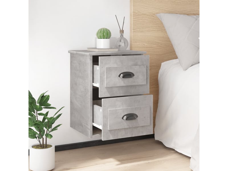  Table de chevet - cabinet de chevet - table de nuit murale gris béton 41,5x36x53 cm  - Conforama B