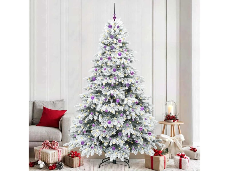  Sapin de noël, arbre de noël artificiel avec 300 led blanc 240 cm pe et pvc cf61234  - Conforama B