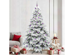 Sapin de noël, arbre de noël artificiel avec 300 led blanc 240 cm pe et pvc cf61234