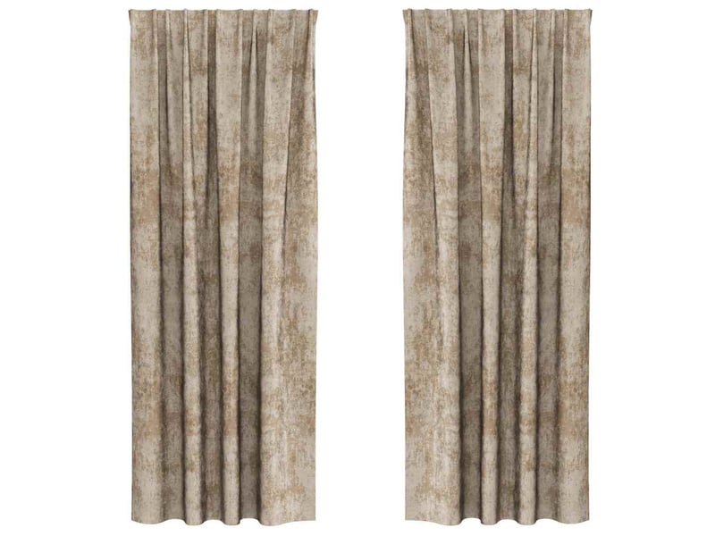 Lot de 2 rideaux en velours, rideaux de fenêtre champagne 245 x 140 cm velours cf44178 - Conforama A