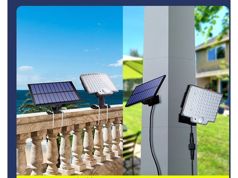  Kit de panneau solaire avec luminaire 106 led – spot solaire ip65 étanche  - Conforama C