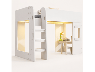 Lit mezzanine 90x200 cm MODFU coloris blanc