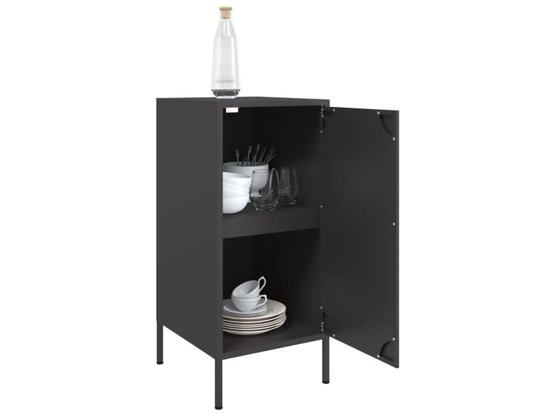 Buffets 2 pcs - bahut - meuble de rangement noir 36x39x79 cm acier - Conforama E