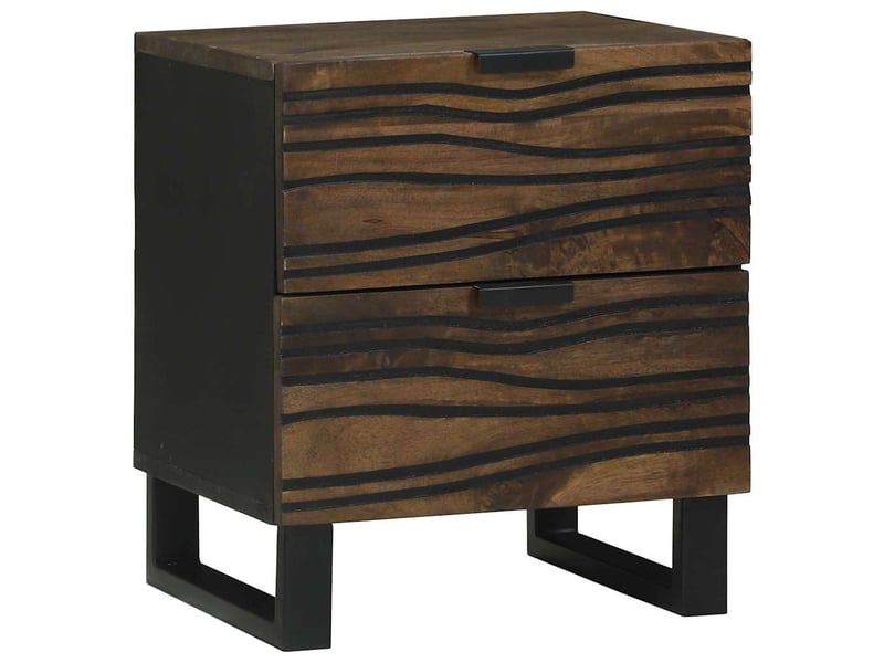  Table de chevet - cabinet de chevet - table de nuit 2 pc noyer 40 x 33 x 46 cm bois d'ingénierie  - Conforama B