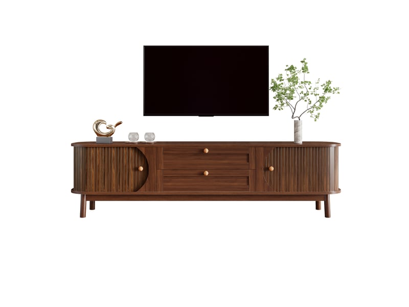 Meuble tv modenvie avec rangement 170 x 39,5 x 46 cm mdf noyer  - Conforama A
