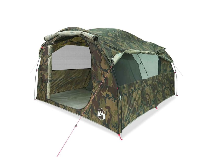  Tente de camping, tente familiale tunnel 6 personnes camouflage résistant à l'eau  - Conforama A