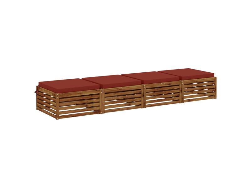  Lot de 4 coussins de siège, coussins d'assise soest 100 % polyester rouge cf60509  - Conforama C