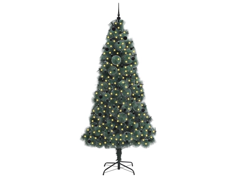  Sapin de noël - arbre de noël artificiel pré-éclairé avec ensemble de boules  - Conforama C