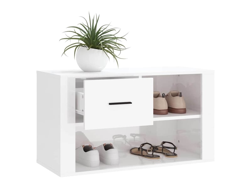  Meuble à chaussure | armoire à chaussure blanc brillant 80x35x45 cm bois ingénierie  - Conforama D