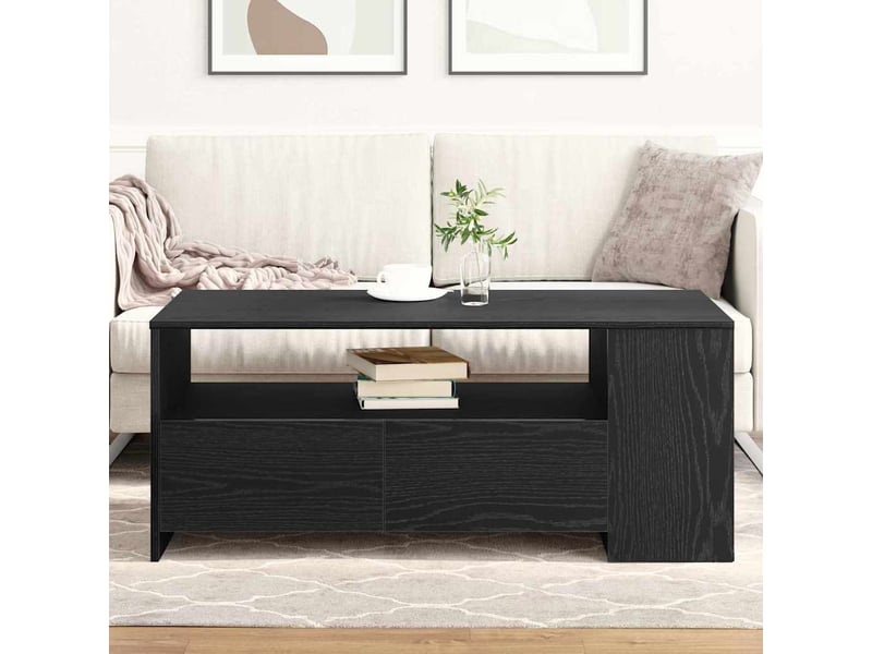 Table basse - table de salon - table à thé chêne noir 102 x 55 x 43,5 cm bois d'ingénierie  - Conforama D