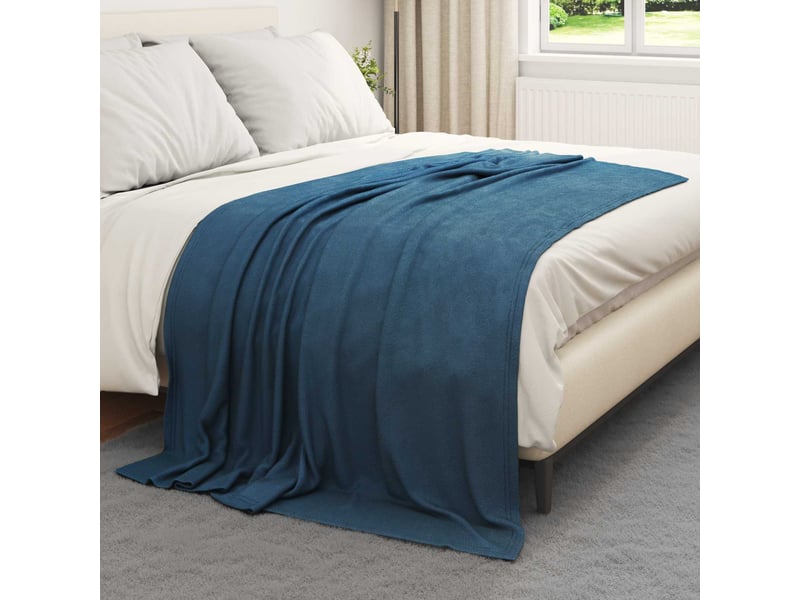  Plaid canapé bleu marine 200x150 cm 0.42 kg polaire  - Conforama C