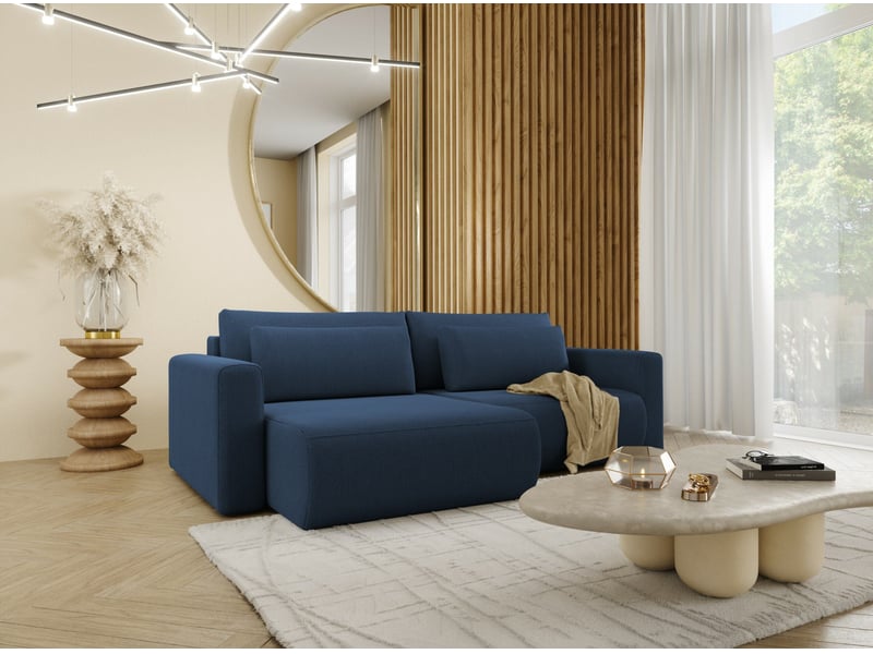  Canapé d'angle convertible 5 places welly bleu  - Conforama B