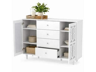 Buffet 2 porte(s) 4 tiroir(s) LPOSPI - 147.5 cm coloris blanc