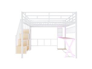 Lit mezzanine 160x200 cm <strong>MODERNLUXE</strong> <strong></strong> coloris blanc