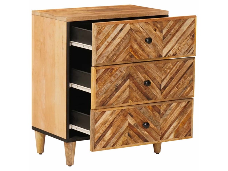  Table de chevet marron 50 x 33 x 60 cm bois de mangue massif  - Conforama A