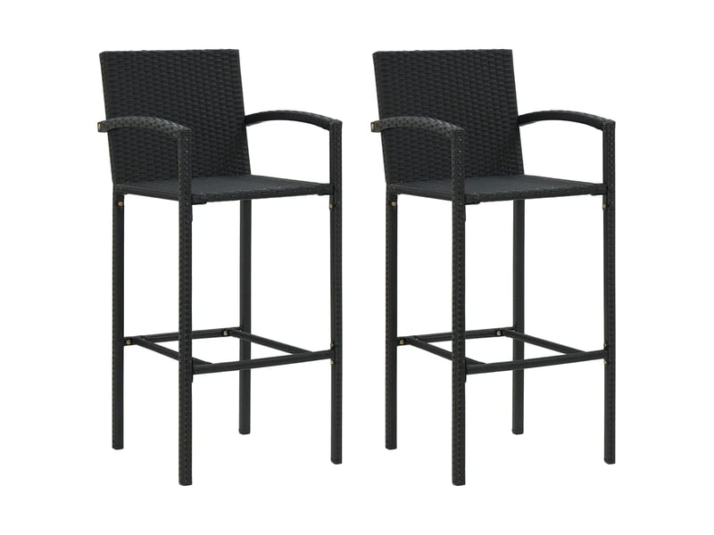  Lot de 2 tabouret de bar, chaise de bar noir résine tressée  - Conforama B