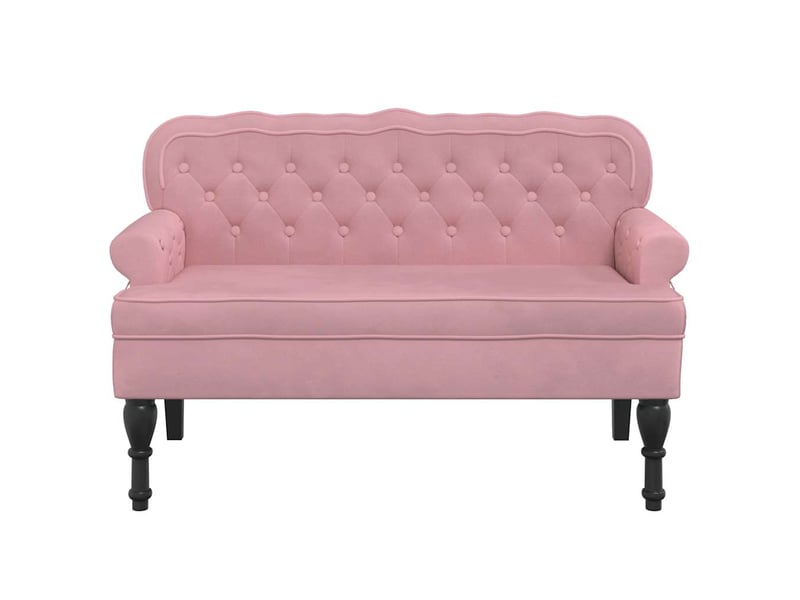  Canapé 2 places avec dossier rose 119,5x64,5x75 cm velours  - Conforama C