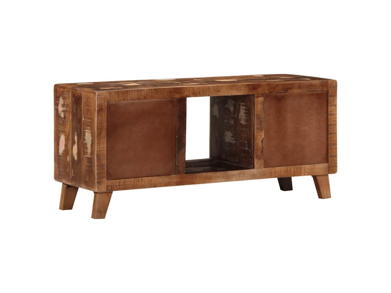  Meuble tv - banc tv - meuble de rangement 105x46x32 cm bois massif de récupération  - Conforama D