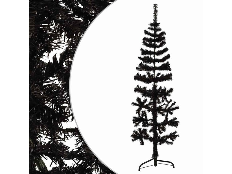  Demi sapin de noël, arbre de noël artificiel mince avec support noir 150 cm  - Conforama D