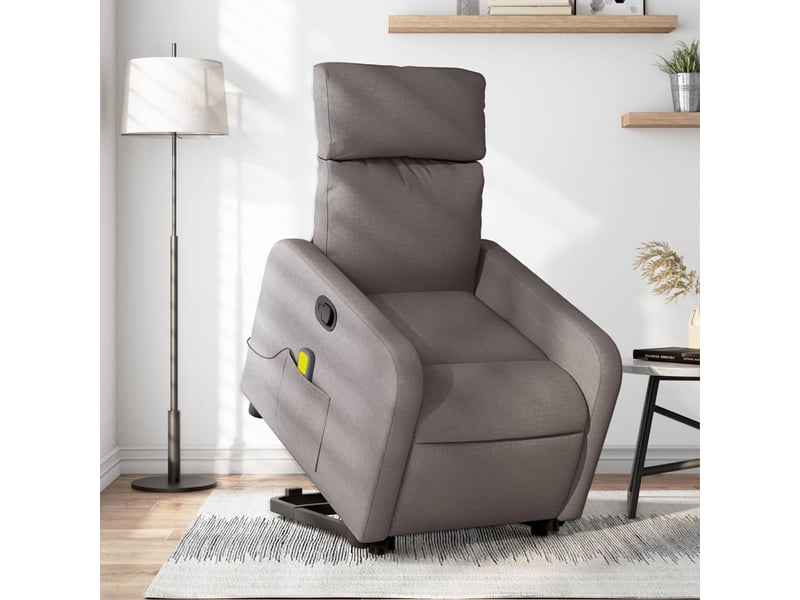 Fauteuil inclinable de massage, fauteuil relax taupe tissu shl20807 - Conforama B